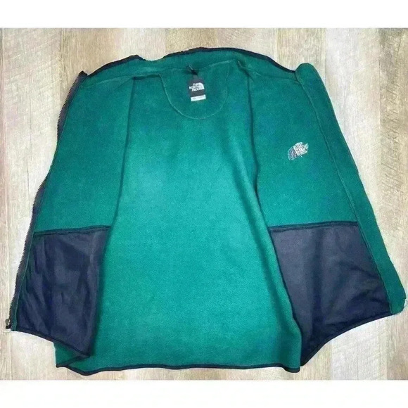 Vintage The North Face Vest Men’s XL Green Fleece Full Zip Made In USA EUC - Picture 3 of 8